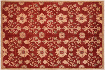 handmade Transitional Kafkaz Chobi Ziegler Rust Brown Hand Knotted RECTANGLE 100% WOOL area rug 6 x 9